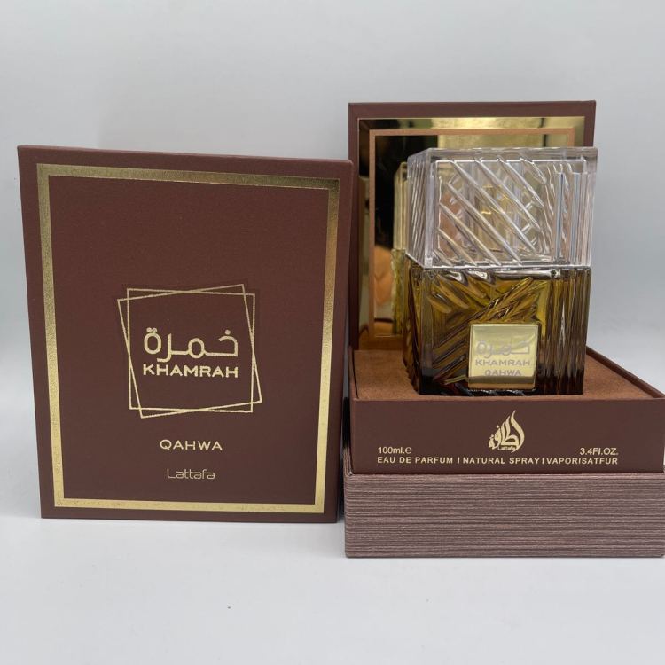 Crossover blast Khamrah Qahwa eau de toilette unisex 100ML perfume Medio Oriente kamla caja de madera