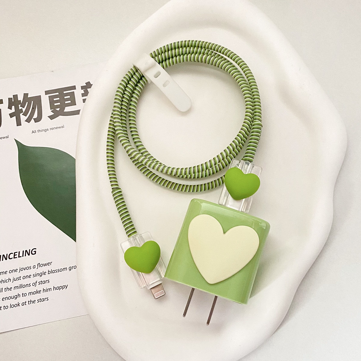 The new heart-shaped charger protection case is suitable for the 18/20w US and European standard universal winding rope of Apple's fast charging head details Picture