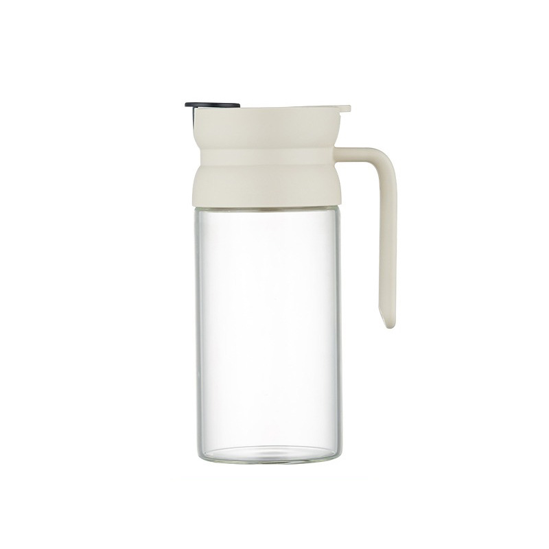 Glass oil pot, kitchen leak-proof oil tank, soy sauce bottle oil, automatic opening and closing oil bottle, household large-capacity oil pot Specification image