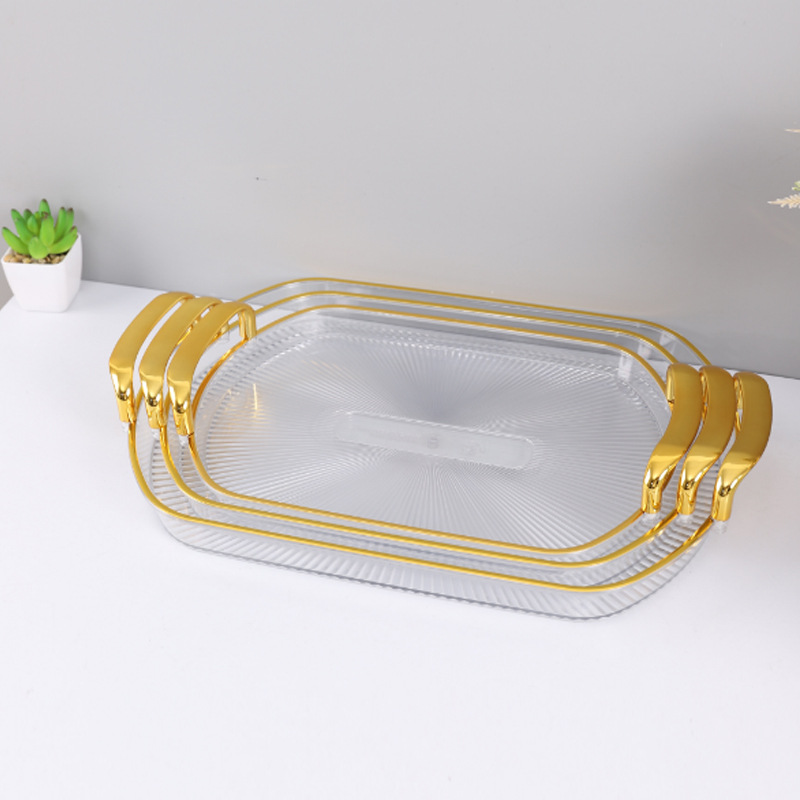 High-quality pet eco-friendly transparent crystal fruit plate tray, bar dried fruit snack plate plate, plastic platter, cross-border details Picture