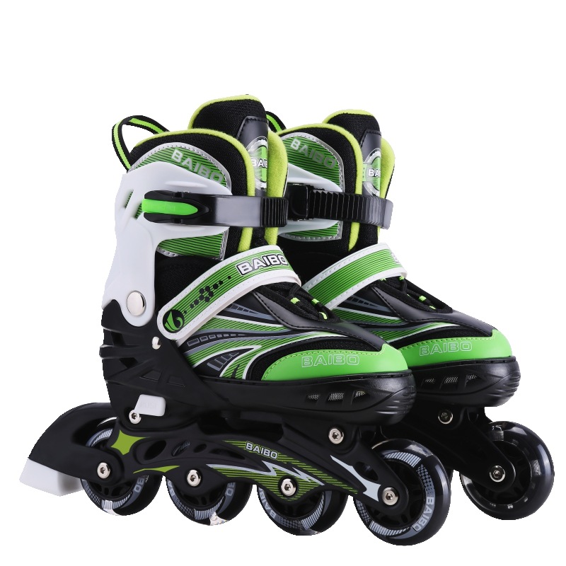 PU all-flash children's roller skates, men's and women's roller skates, teenagers' roller skates, adult roller skates, adjustable wholesale details Picture