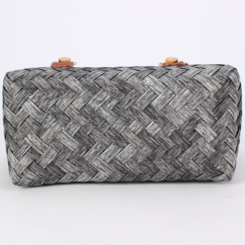 A new summer style of artistic and retro bamboo joint handle handbag for women, a niche and fashionable women's bag imitating rattan and bamboo joint handle Specification image