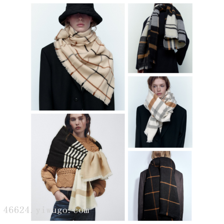 Cross-border scarf wholesale e-commerce live-streaming supply chain supply of new horizontal striped long scarves Application Scenario