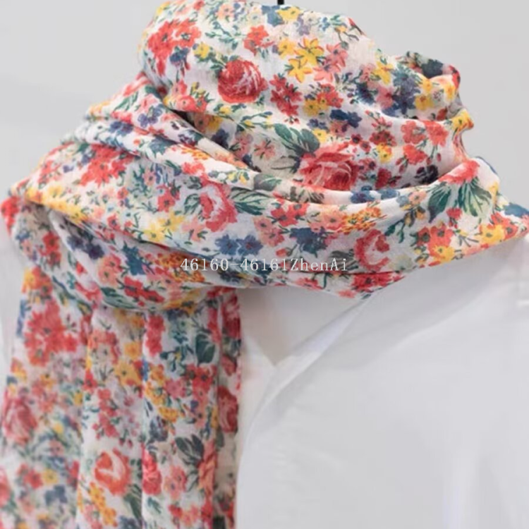 New cross-border export printed long scarf e-commerce live-streaming scarf wholesale supply chain supply Application Scenario