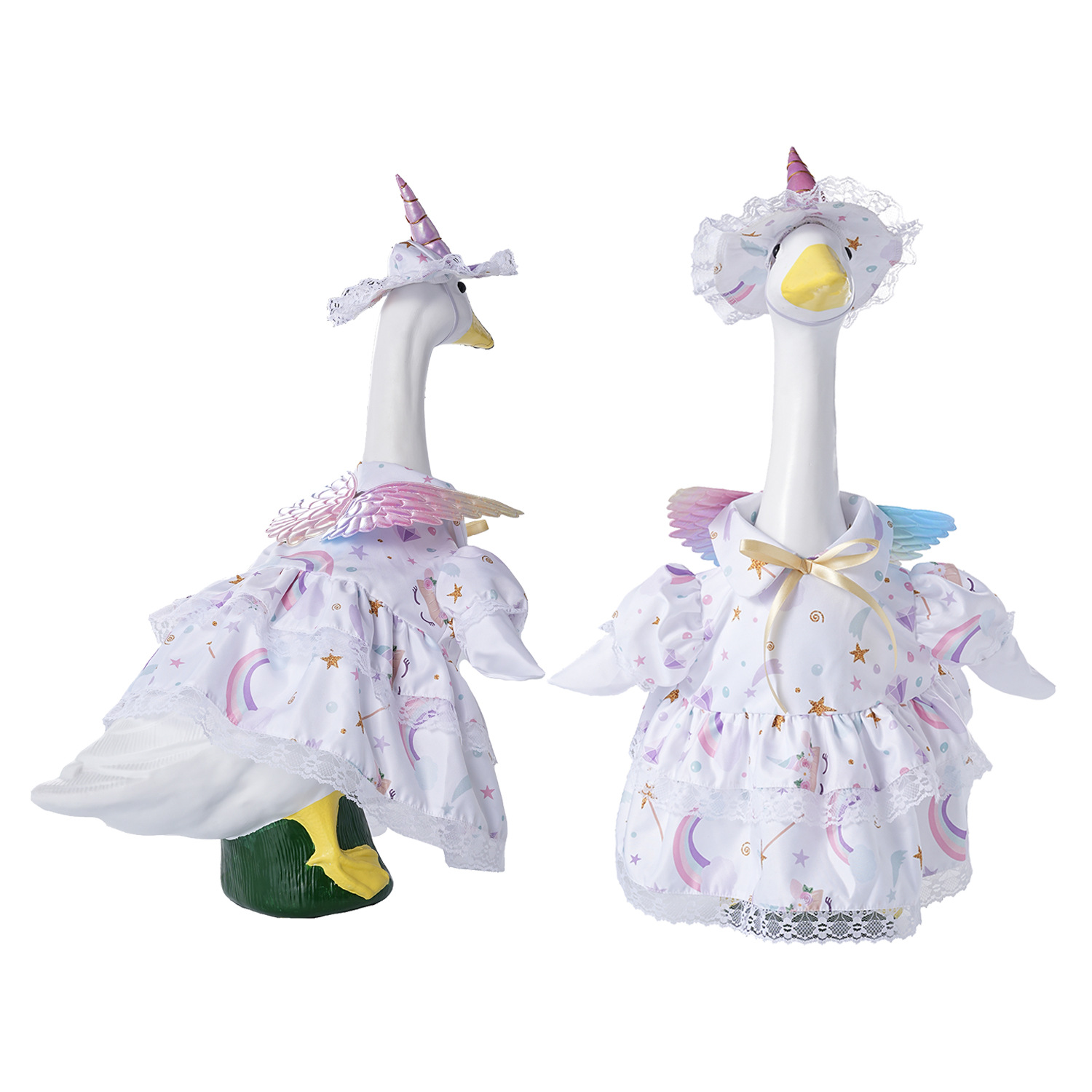 Wholesale of new cross-border 6-inch and 23-inch porch goose clothing, unicorn goose clothing sets and printed skirts Application Scenario