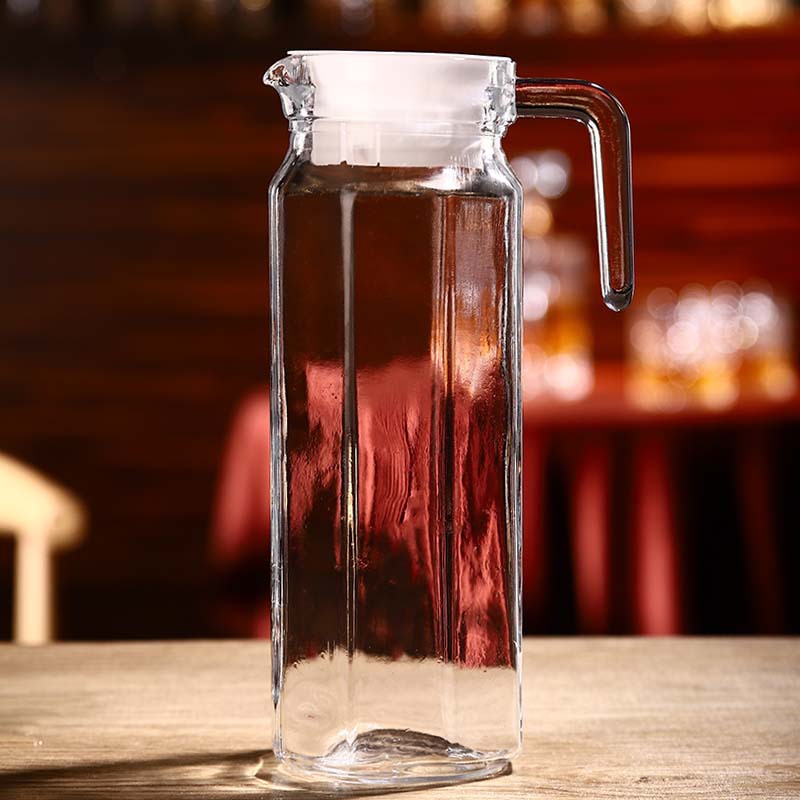 Heat-resistant glass cold water kettle, cooling water kettle, large-capacity duckbill kettle, brewing kettle, bar and restaurant juice striped kettle, tying kettle Specification image
