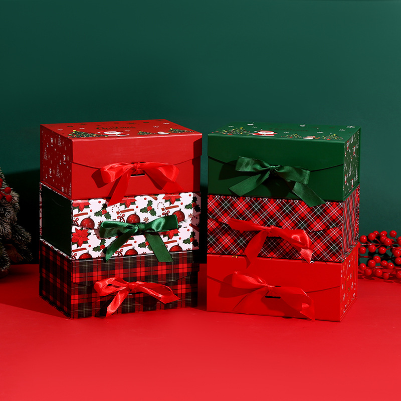 Christmas magnetic folding gift boxes, Christmas Eve gift boxes, decorative empty boxes, Christmas packaging boxes, custom wholesale gifts