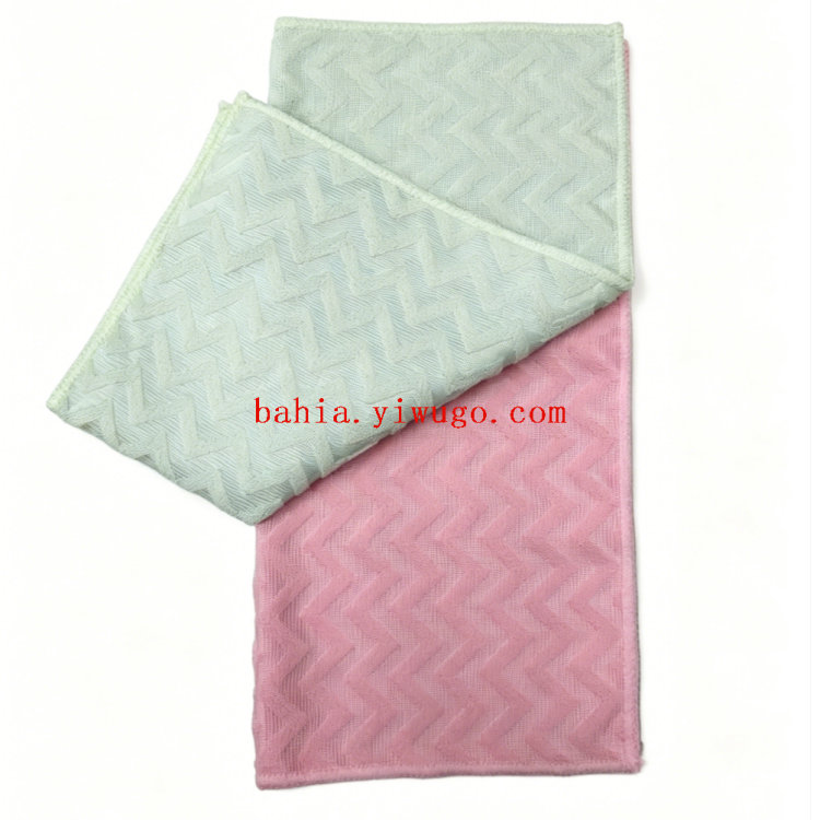 Superfine fiber absorbent cleaning cloth, glass cleaning cloth, large pearl jacquard 3-piece set details Picture