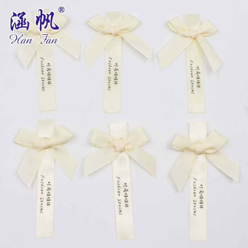 Hanfan 5-point beige ribbed band hand-tied bow fashionable Dui Dui sock gift box packaging decoration factory direct sales Specification image