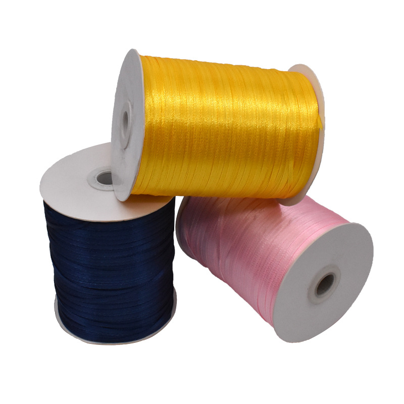 Factory direct sales: 1 cent satin ribbon, 0.3CM ribbon color ribbon, multi-color large roll, large quantity in stock, polyester satin ribbon color pin Application Scenario