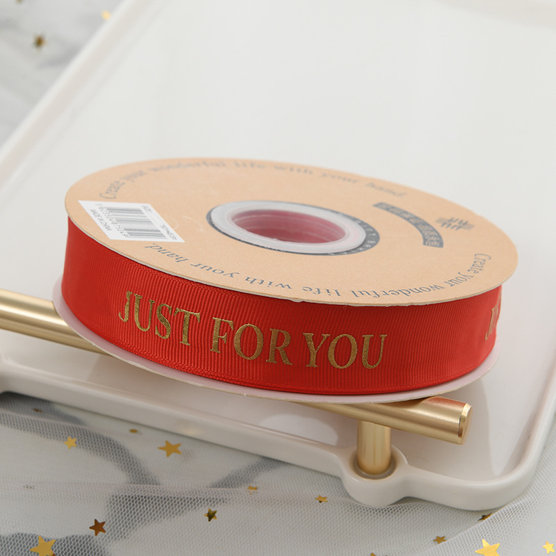 2.5 rosca de estampado en caliente en inglés con flores pastel ramo regalo caja de regalo embalaje de cinta cinta dulce satén Item Picture
