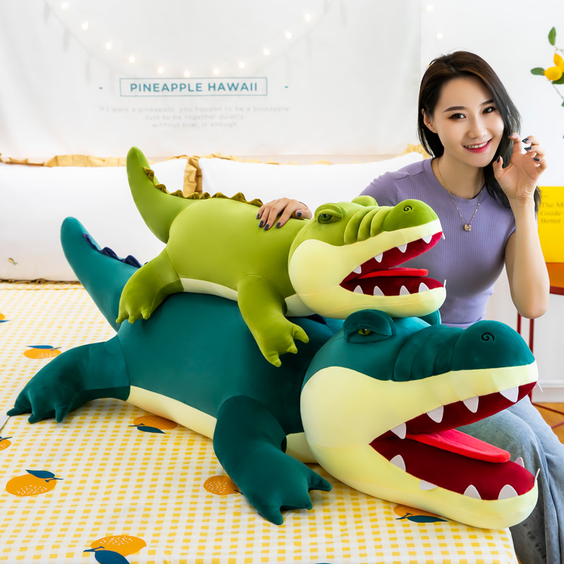 New large-sized open-mouth crocodile plush toy doll, cute doll doll, throw pillow, birthday gift details Picture