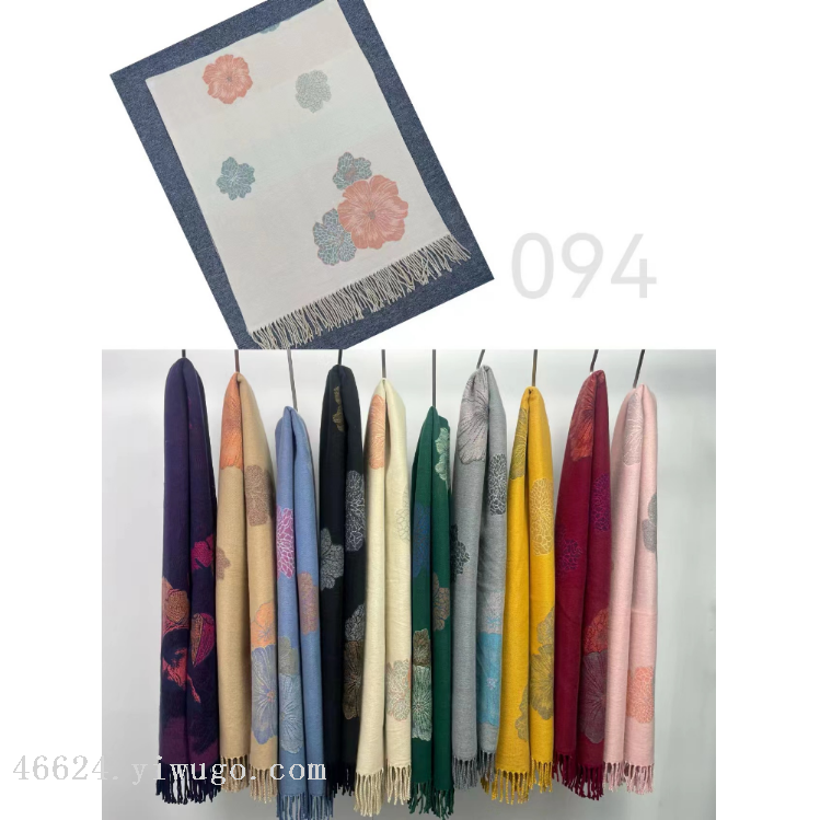 New order style cross-border scarf wholesale, core-spun yarn, flower e-commerce live streaming supply chain Specification image