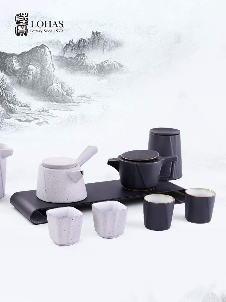 Taiwan Lu Bao Yin Yin Series cross-border collaboration complete set of Kung Fu tea sets, architectural style ceramic tea set gift box Application Scenario