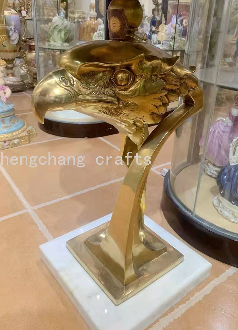 家居精品铜加手绘陶瓷加大理石豪华别墅客厅新鹰头侧桌
