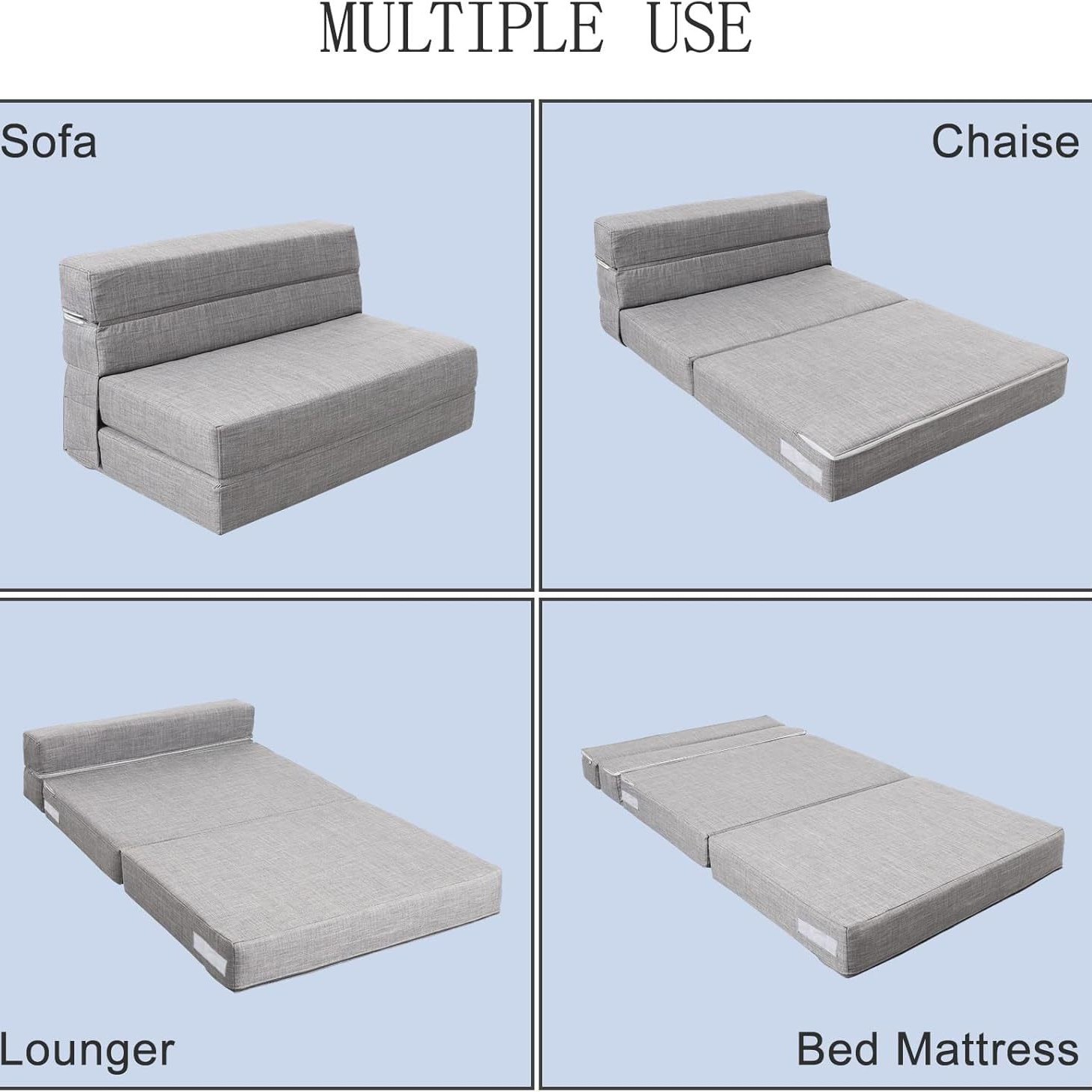 Foldable bed, single and double vacuum compression tatami, simple lazy sofa bed for small living room Specification image