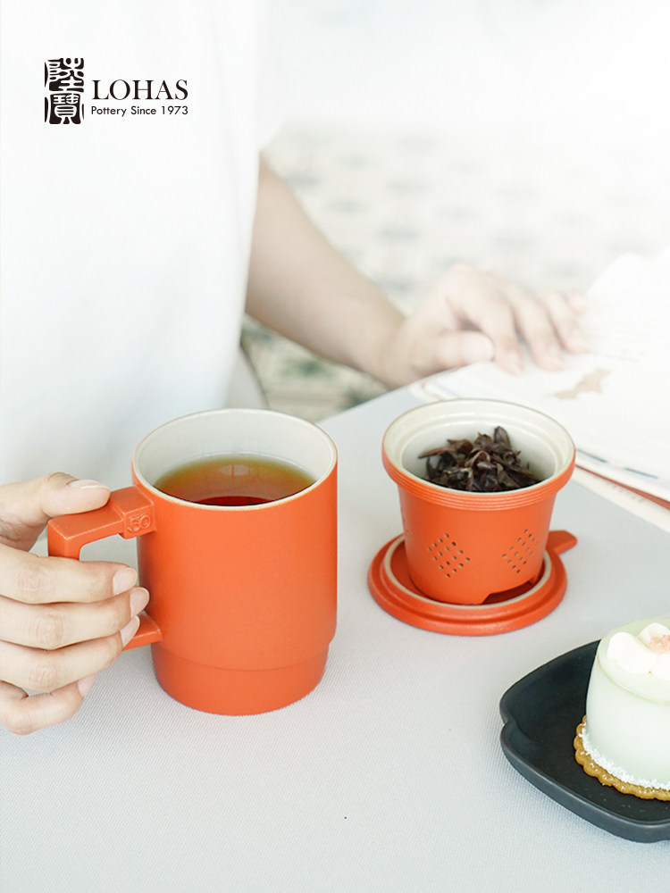 Lu Bao Tea Cup with Inner liner, filter, original intention, lid cup, Office personal master cup, Drinking Cup 50th Anniversary Gift
