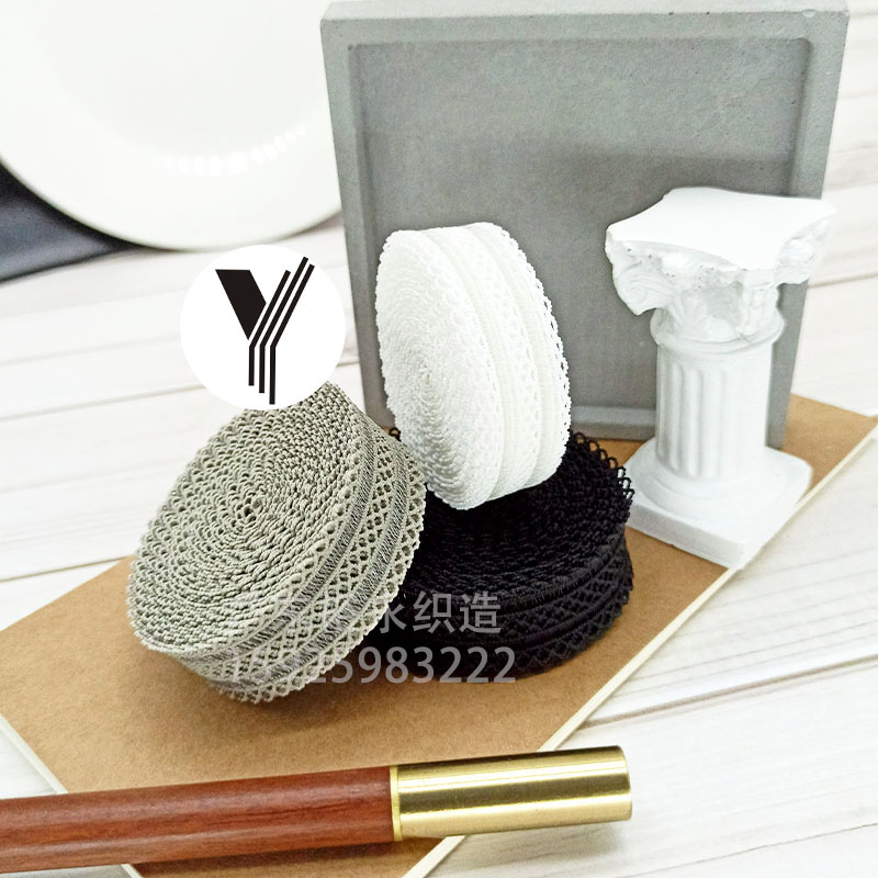 厂家现货网目三排鱼丝松紧带黑白内衣下摆花边泳衣弹力织带发饰