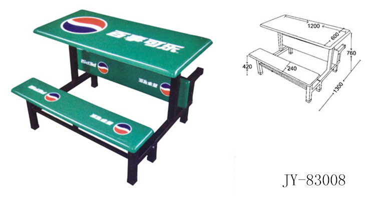 JY-83008 four-person strip-shaped replica dining table, high-quality fiberglass dining table