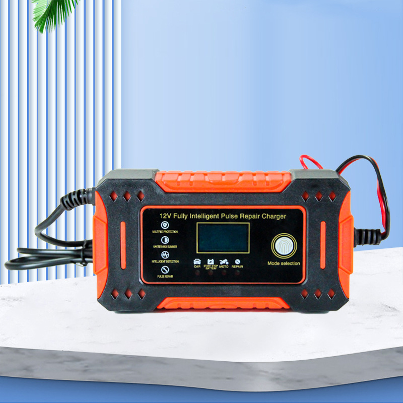 跨境12V10A汽车摩托车电瓶充电器智能脉冲修复电池充电器 厂家