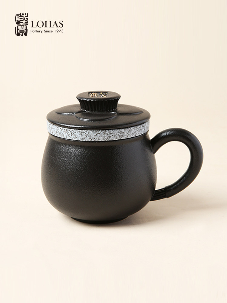 Lubao Office Cup, ceramic fruit tea set, tea and water separation, tea brewing cup, mug, mangosteen tea cup, contentment brings happiness Application Scenario