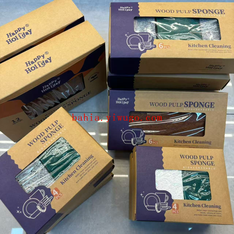 尼龙百洁布木浆海绵擦厨房清洁洗碗棉刷碗刷锅不沾油海绵块