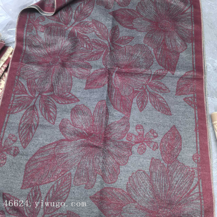 Wholesale of new high-speed jacquard large flower cross-border scarves, e-commerce live streaming supply chain Item Picture