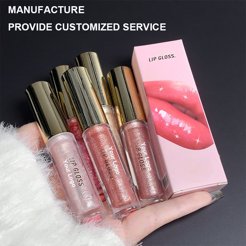 PAGEVINE portable lip makeup packaging material with multiple shiny lip gloss pink boxes
