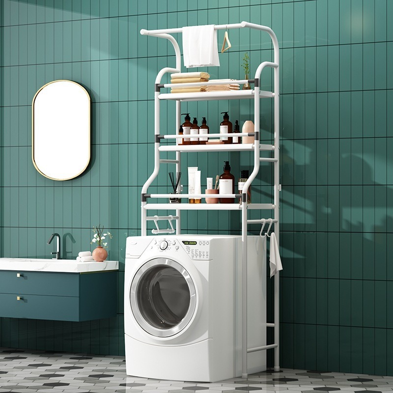 免打孔厕所马桶架洗衣机上方置物架toilet rack落地式马桶收纳架