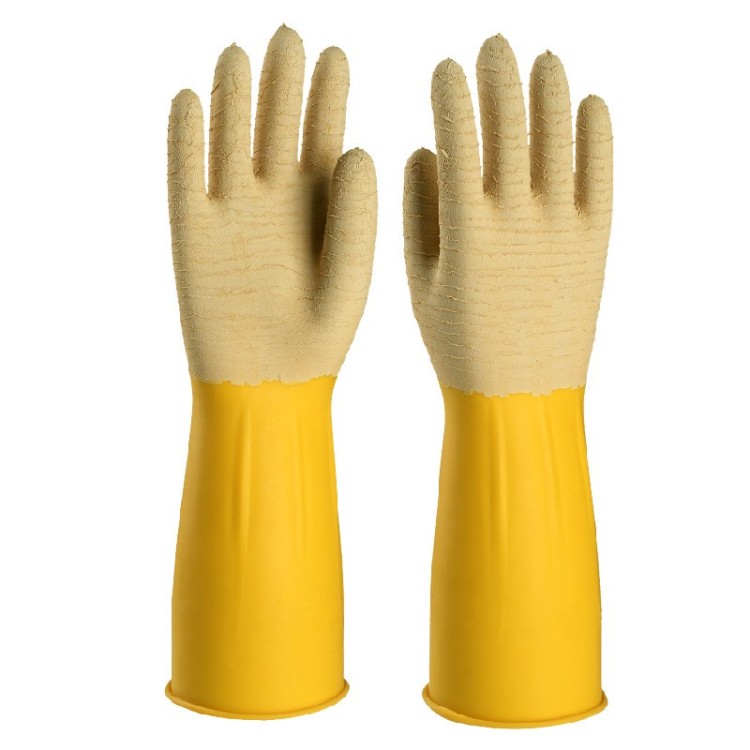 Fish-killing latex gloves, suitable for kitchen chores, dishwashing, female work, rubber labor protection, wear-resistant, waterproof, anti-slip and durable Specification image