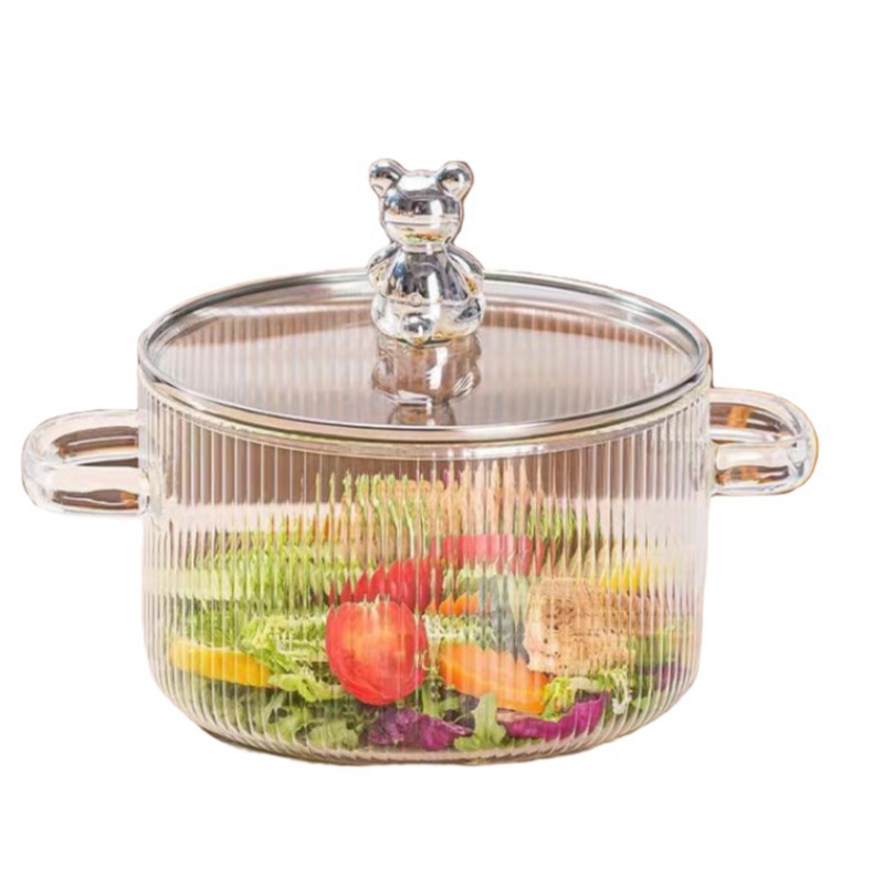 双耳玻璃锅高硼硅透明养生锅电陶炉可加热泡面碗奶锅细节图