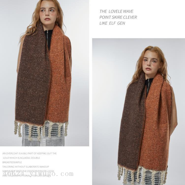 88 Marshmallow series, double-sided hand-knitted thick beard cross-border scarf wholesale e-commerce live streaming supply chain