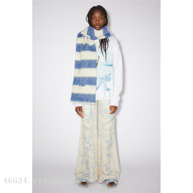 Wholesale of 88AC loose two-color horizontal long scarves for immediate export. E-commerce live streaming supply chain Specification image