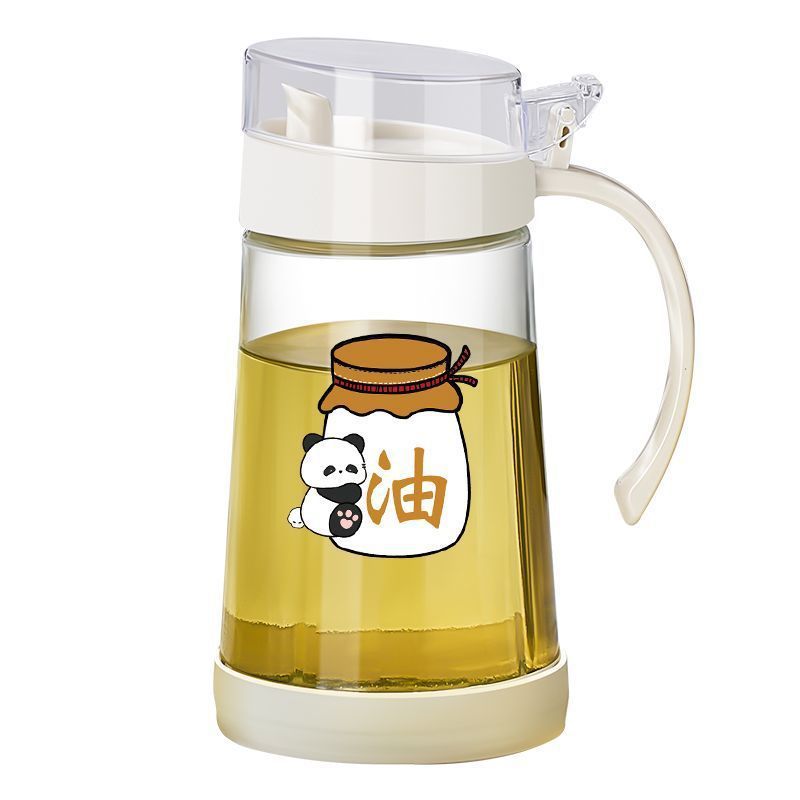 Wholesale household kitchen multi-functional glass oil flasks, seasoning bottles, one-handed operation integrated oil bottles, dual-purpose oil flasks, and oil flask consignment Item Picture