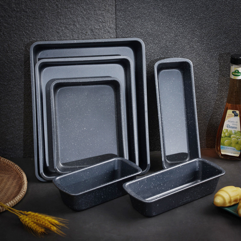 Rectangular baking tray, thickened toast, carbon steel baking tray, cake mold, marble oven, home cake mold Application Scenario