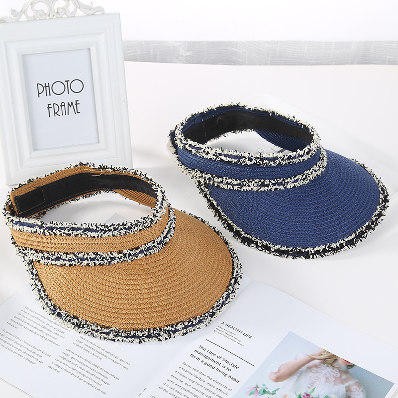 New style of Instagram summer and autumn casual sun hat, the same as the popular female influencers. Trendy denim fringed factory wholesale details Picture