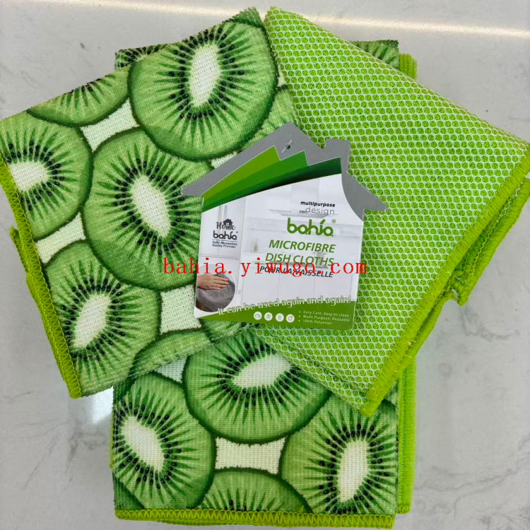 Bahia Kitchen Cleaning Set: 4+2 Printed Cloths, grid Dishcloths, scrubbing cloths, Scouring pads Application Scenario