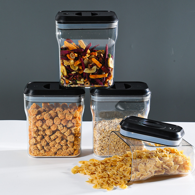 Sealed plastic food storage cans for grains and cereals, snack storage boxes, large rice cans, rice buckets, transparent storage cans details Picture