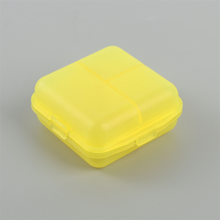 双层6格小药盒多色透明塑料盒戒指耳钉药丸随身多格桌面收纳盒