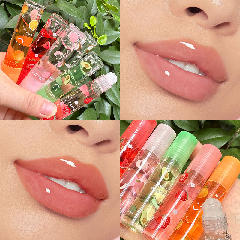 Fruit water lip gloss, glass lip gloss, transparent liquid, long-lasting luster, moisturizing and transparent Specification image