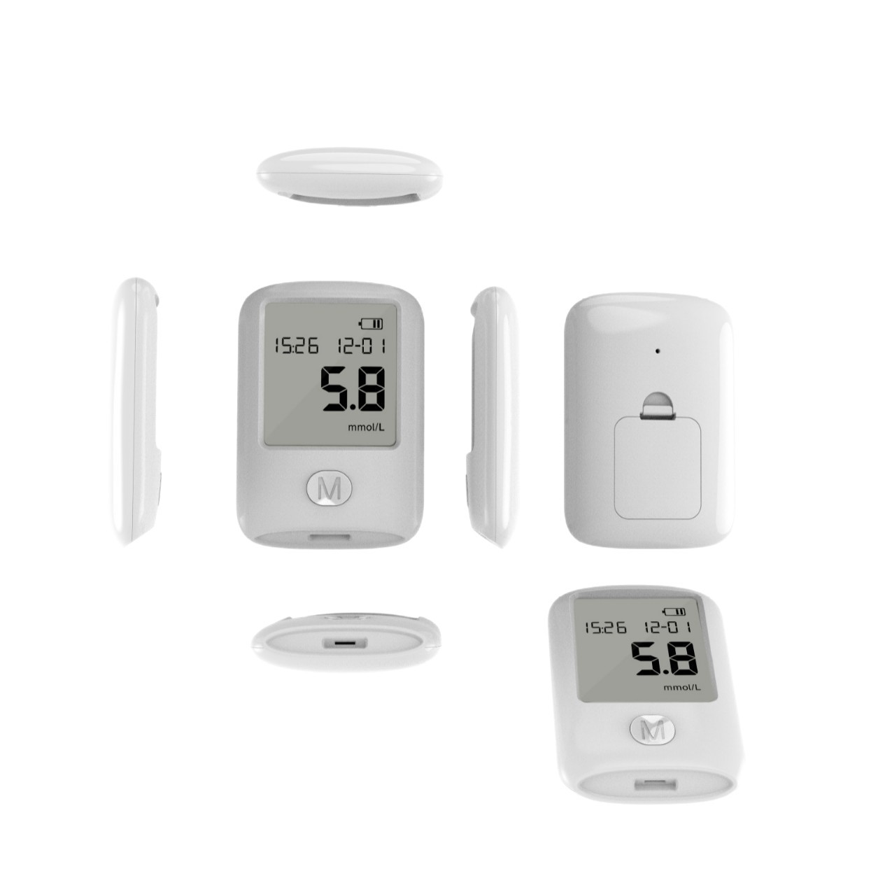 Cross-border exclusive no-code adjustment blood glucose meter, English packaging, uric acid test strip, dual-function all-in-one home blood glucose meter Item Picture