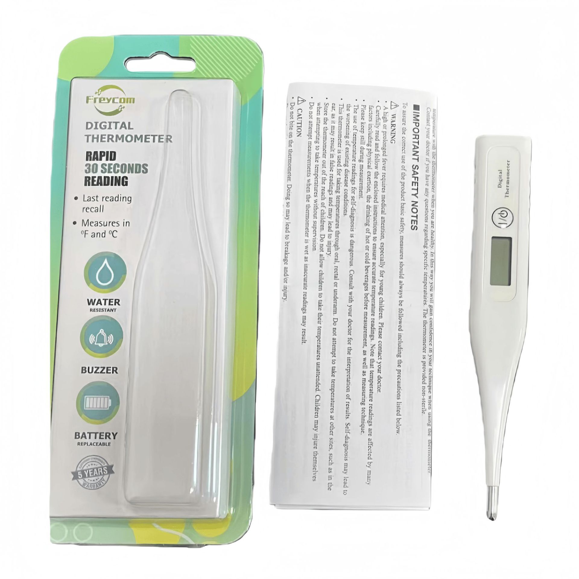 Electronic thermometers, digital thermometers, household thermometers for export Specification drawing