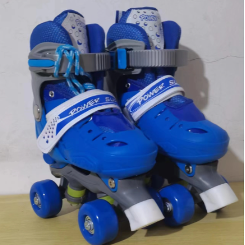 Children's flash roller skates, double row wheels, four-wheel skates, roller skates, men's and women's roller skates wholesale, children's roller skates details Picture