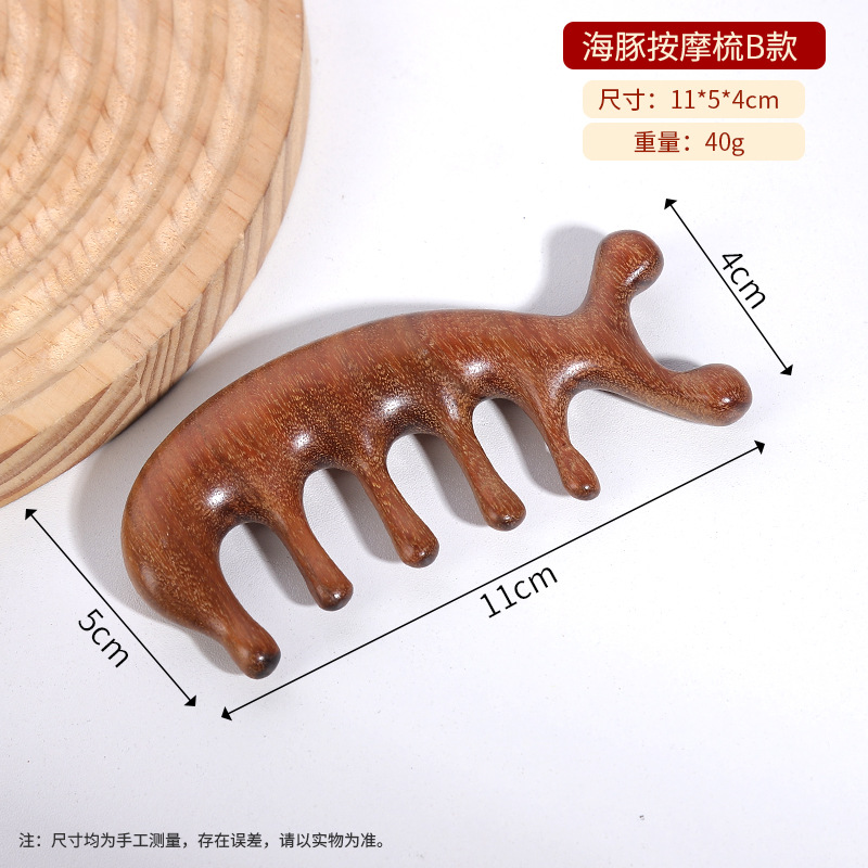 Dolphin Wooden Massager, a handheld multi-functional massager for relaxing the body, is a portable wooden massager for home use Item Picture