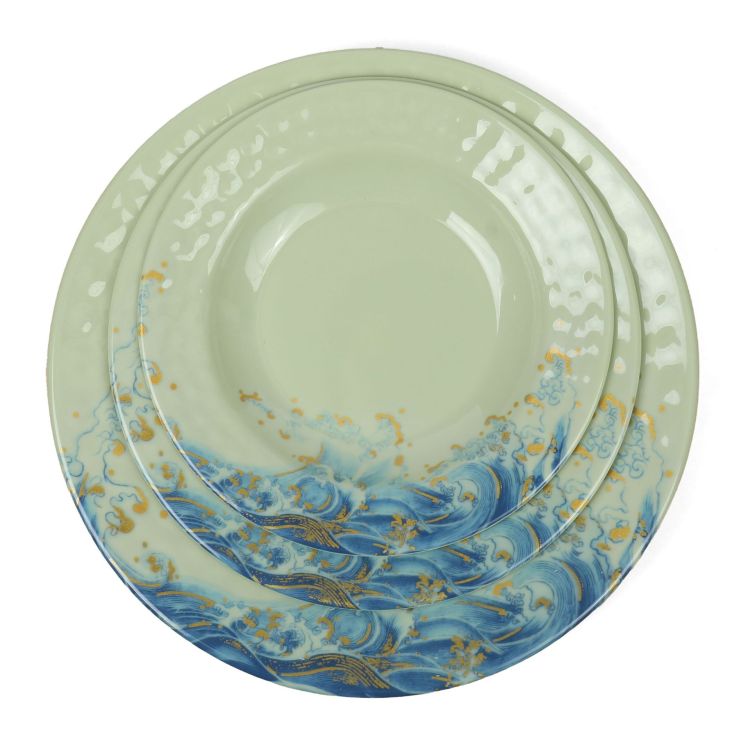 Melamine tableware green Series best-selling and best-selling export products, melamine products factory direct sales Item Picture