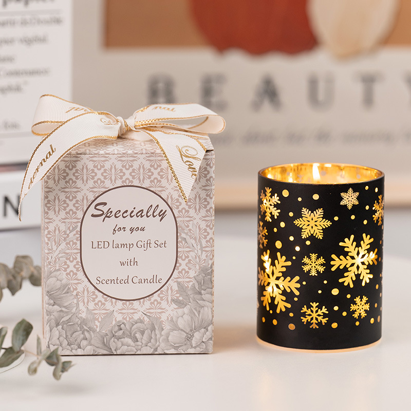 Christmas festive atmosphere decoration: LED scented candles, night lights, scene arrangement, decorative items, scented candles Specification drawing