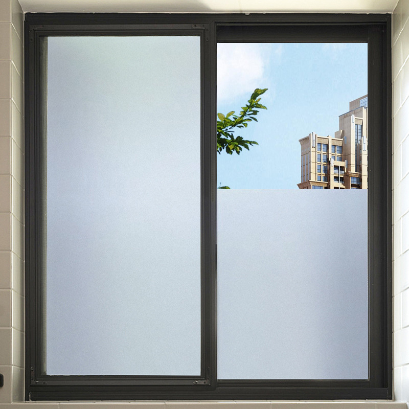 Frosted electrostatic glass film, bathroom and kitchen window translucent opaque glass film, office anti-peeping glass stickers details Picture