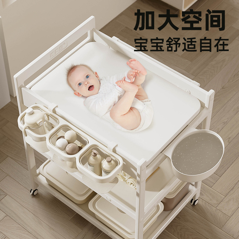 Baby changing table, crib, newborn care table, baby bed, massage and touch table, movable changing table details Picture