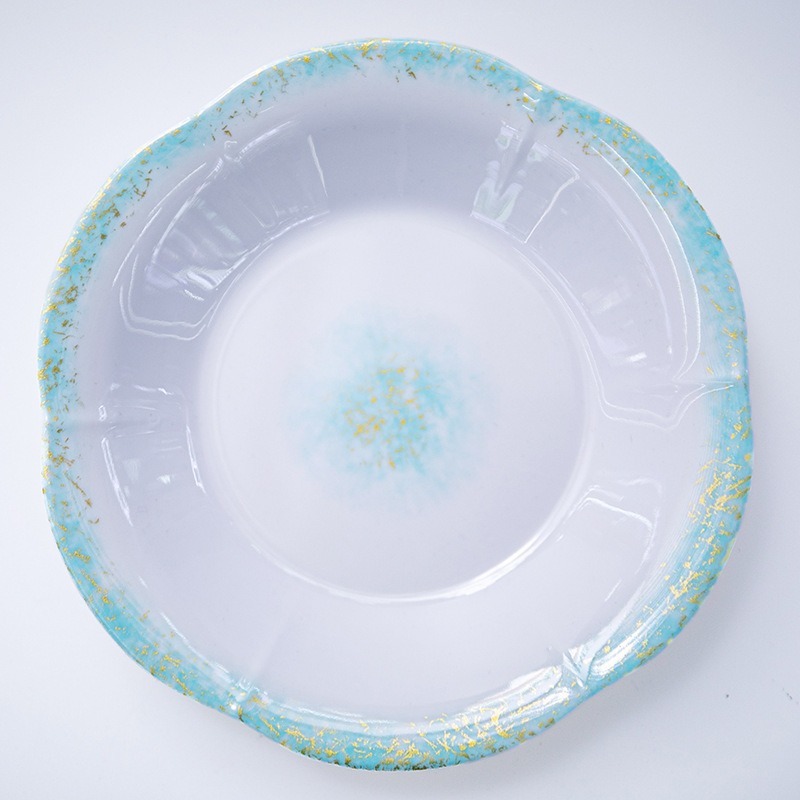 Creative lace imitation porcelain melamine material salad plates, hotel home kitchen plates, breakfast plates, direct supply and wholesale from the manufacturer Item Picture