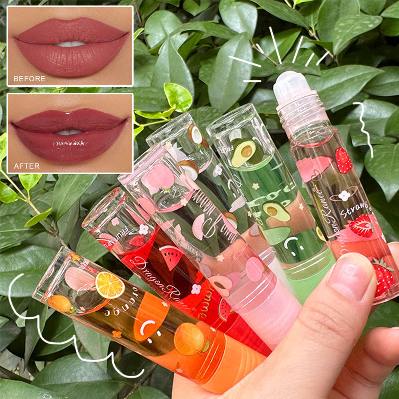 Fruit water lip gloss, glass lip gloss, transparent liquid, long-lasting luster, moisturizing and transparent